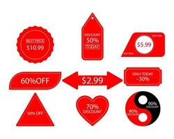 collection of different price tags vector