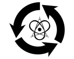 peaceful atom sign in black vector