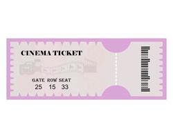 entrada de cine con inscripciones y códigos en un fondo blanco vector