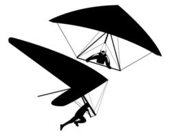 Two hang gliders on a white background vector