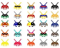 space invaders on a white background vector