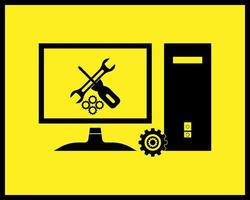 repair desktop computer icon vector