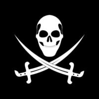 pirate sign skull and two sabers vector