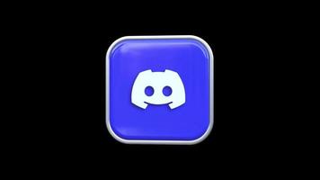 3d Discord Square Icon Animation Transparent Background Free Video