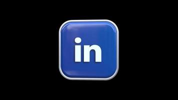 3d Linkedin Square Icon Animation Transparent Background Free Video