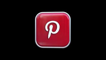 3d Pinterest Square Icon Animation Transparent Background Free Video