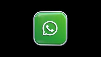 3D-WhatsApp-Quadrat-Icon-Animation, transparenter Hintergrund, kostenloses Video