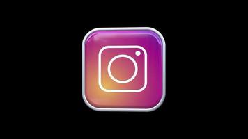 3d Instagram Square Icon Animation Transparent Background Free Video