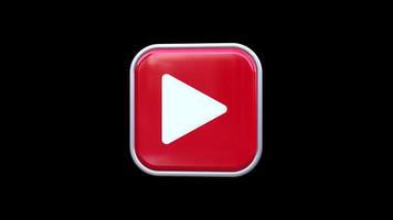 3d Youtube Square Icon Animation Transparent Background Free Video