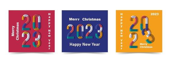 New Year card 2023 vector