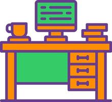 Office Desk Creative Icon Design vector