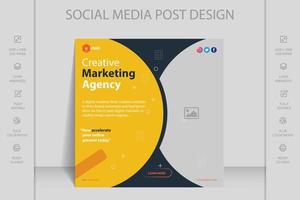 Digital marketing agency live webinar and corporate business Facebook, Instagram and social media post template vector