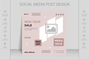 Merry Christmas, winter holidays and happy new year square banner template design. Winter sale social media post. Usable for social media post, greeting card, banner, posters, covers and web. vector