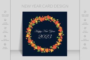 Christmas new year greeting card template with blossom flowers background. Suitable for social media post, mobile apps, banner design and web, internet ads. Modern universal artistic templates. vector