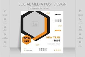 Merry Christmas, winter holidays and happy new year square banner template design. Winter sale social media post. Usable for social media post, greeting card, banner, posters, covers and web. vector