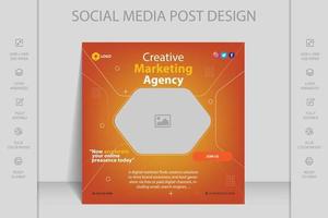 Digital marketing agency live webinar and corporate business Facebook, Instagram social media post vector