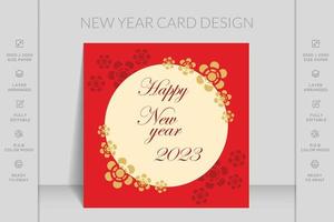 Happy new year card with greeting inscription. Simple minimalist new year banner design. vector