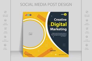 Corporate business and digital marketing agency live webinar Facebook, Instagram and social media post template vector