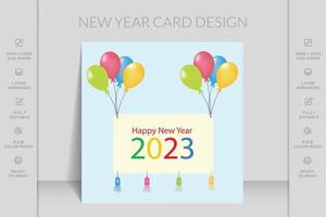 tarjeta de feliz año nuevo con inscripción de saludo. diseño minimalista simple de banner de año nuevo. vector