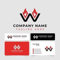 Letter W Fire Logo, suitable for any business related to Fire with W initials. vector