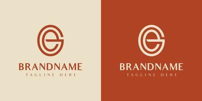 Letter GE or EG Oval Logo, suitable for any business with EG or GE initials. vector