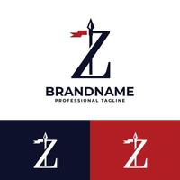 logotipo de la lanza de la letra z vector