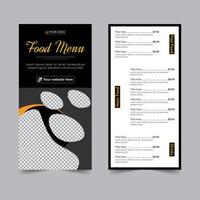 food flyer for restaurant menu card design, cooking recipe for fast food, burger or cocktail party, food poster business dl flyer template vector