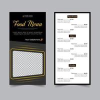 food flyer for restaurant menu card design, cooking recipe for fast food, burger or cocktail party, food poster business dl flyer template vector
