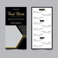 folleto de comida para el diseño de la tarjeta de menú del restaurante, receta de cocina para comida rápida, hamburguesa o cóctel, plantilla de folleto dl de negocio de carteles de comida vector
