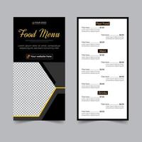 food flyer for restaurant menu card design, cooking recipe for fast food, burger or cocktail party, food poster business dl flyer template vector