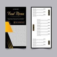 folleto de comida para el diseño de la tarjeta de menú del restaurante, receta de cocina para comida rápida, hamburguesa o cóctel, plantilla de folleto dl de negocio de carteles de comida vector