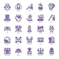 paquete de iconos de halloween para el diseño de su sitio web, logotipo, aplicación e interfaz de usuario. icono de halloween línea mixta y diseño slolid. ilustración de gráficos vectoriales y trazo editable. vector