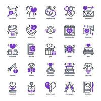 paquete de íconos del día de San Valentín para el diseño de su sitio web, logotipo, aplicación e interfaz de usuario. icono del día de san valentín línea mixta y diseño sólido. ilustración de gráficos vectoriales y trazo editable. vector