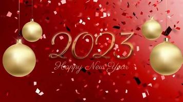 Animated text that says Happy New Year 2023 video