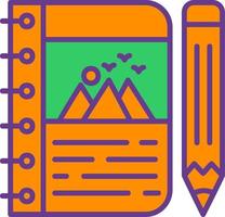 diseño de icono creativo de cuaderno de bocetos vector