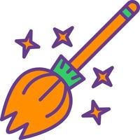 Magic Broom Creative Icon Design vector