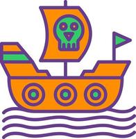 Pirate Ship Creative Icon Design vector