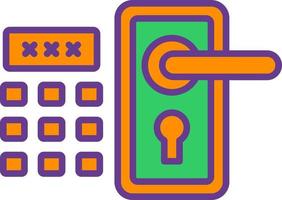 Door Lock Creative Icon Design vector