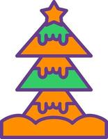 diseño creativo del icono del árbol de navidad vector