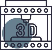 3d Printing Creative Icon Design vector