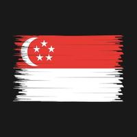 cepillo de bandera de singapur vector