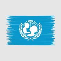 cepillo de la bandera de unicef vector