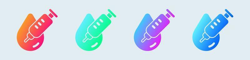 Inject solid icon in gradient colors. Medicine signs vector illustration.