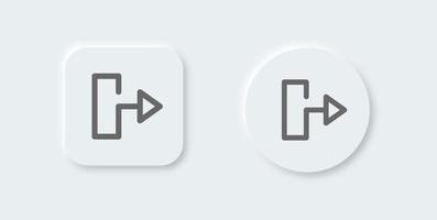 Output line icon in neomorphic design style. Arrow signs vector illustration.