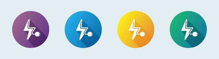 Charge solid icon in flat design style. Recharge signs vector illustration.