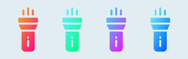 Flashlight solid icon in gradient colors. Torch signs vector illustration.