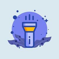 Flashlight flat illustration. Torch signs vector illustration.