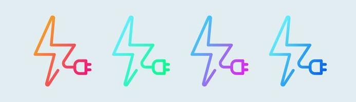 Charge line icon in gradient colors. Recharge signs vector illustration.