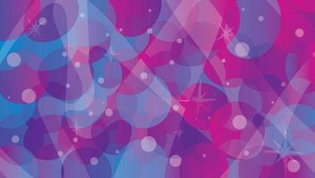 Vector abstract horizontal background in blue and purple colors. A pattern of transparent gradient circles, curved wavy lines and specks. Contemporary techno or space pattern.