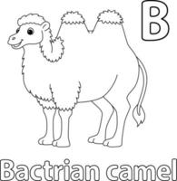 Bactrian Camel Alphabet ABC Isolated Coloring B vector